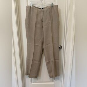 Talbots Classic “Curvy” Beige Taupe Linen Pants Size 16